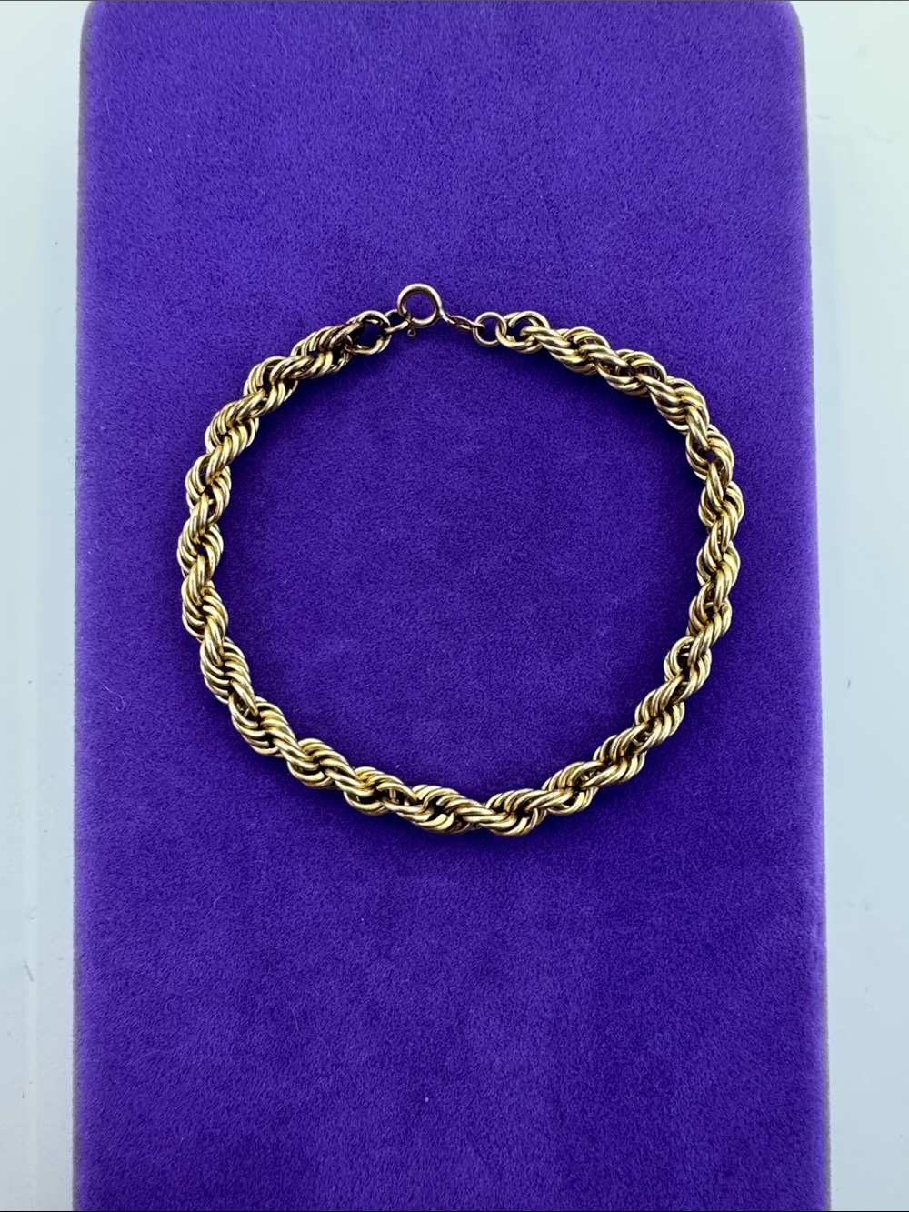 💛 Vintage 10k Gold Rope Chain Bracelet | Thick Layering